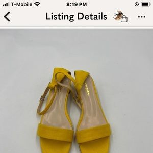 XYD YELLOW OPEN TOE STRAPPY LOW BLOCK HEEL SANDAL 9.5 size